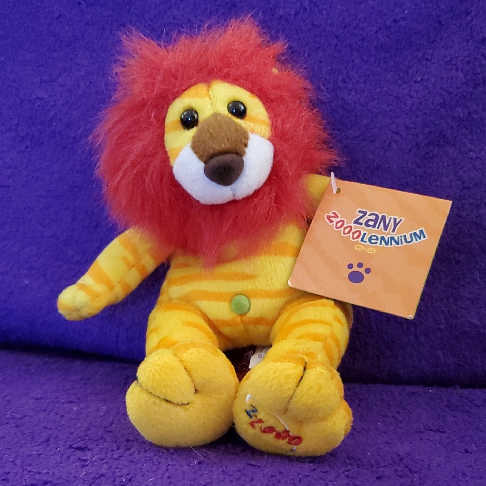 Vintage Beanie Plush Zoomer The Zany Ziger - 2000 Millenium Tiger